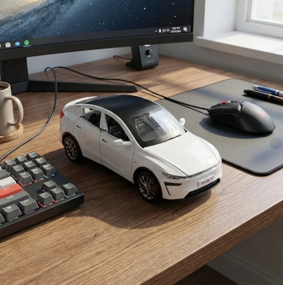 รถโมเดลของเล่นโลหะผสมแบบหล่อขึ้นรูป รุ่นใหม่ 1:32 รถยนต์ไฟฟ้า SUV รุ่น Y พร้อมเสียงและไฟ ของเล่นเด็ก ของสะสม ของขวัญวันเกิดสำหรับเพื่อน