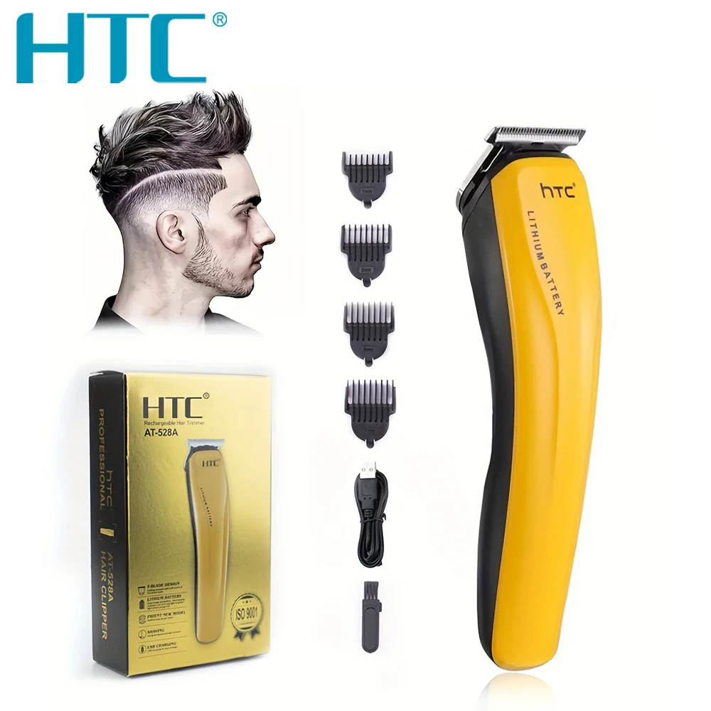 HTC Professional USB Rechargeable Hair Clipper for Men Hair Clippers Barbers Electric Trimmer Powerful Cordless Cutting Machine