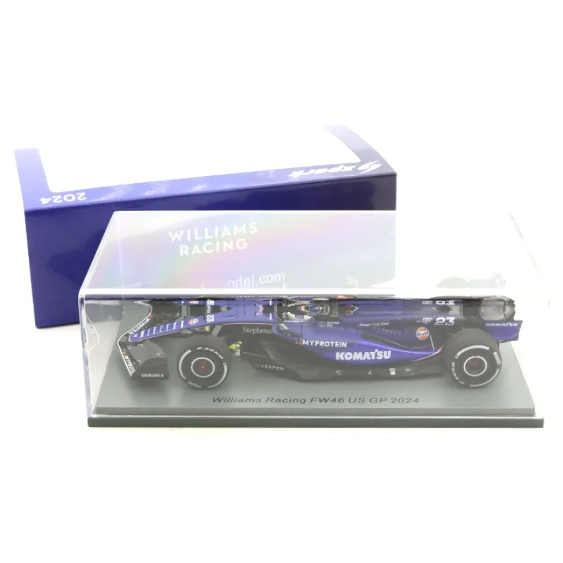 스파크 1/43 윌리엄스 FW46 알본 아메리칸 그랑프리 2024 시뮬레이션 레진 자동차 모델, 소년 장난감, 성인 수집용 장식품.
