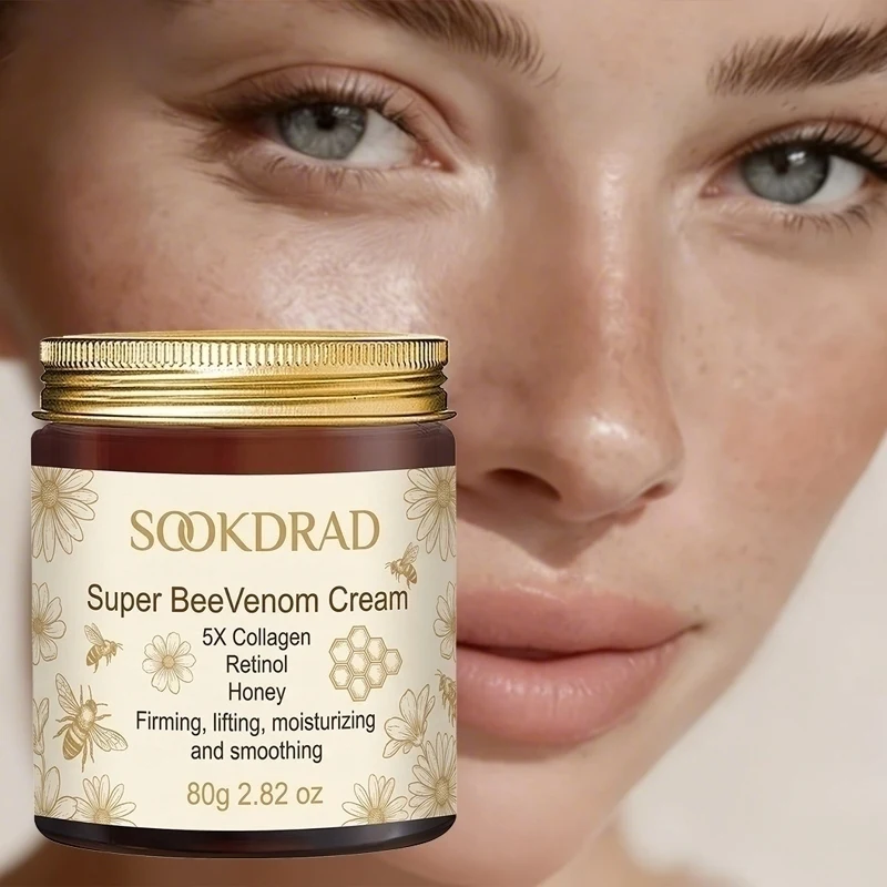 Super BeeVenom Cream with 5X Collagen, Retinol & Honey—firming, moisturizing,80g, all skin types for daily care