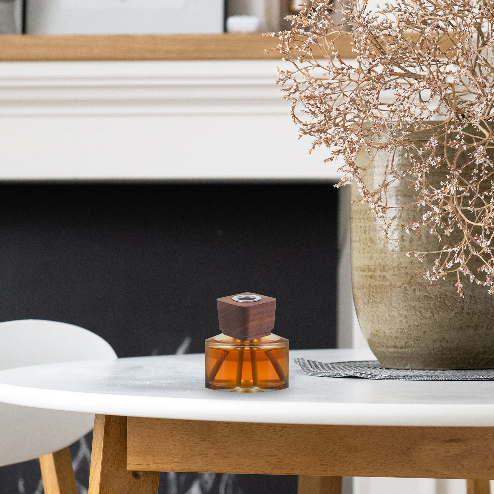 

Aromatherapy Bottle Wood Lids Square Shaped Walnut Diffuser Caps for Home Office Kitchen Bar Use Automatic Only