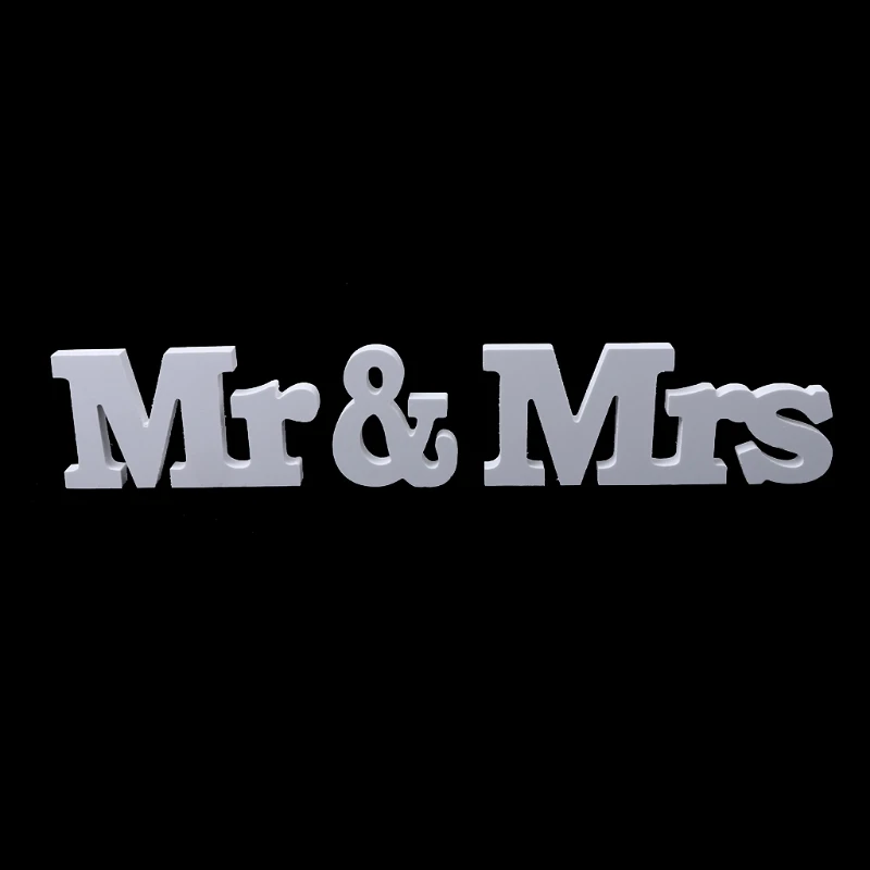 Mr & Mrs Sign Wedding Stand Sign Stand Figuras Decoración Presente Decoración del hogar