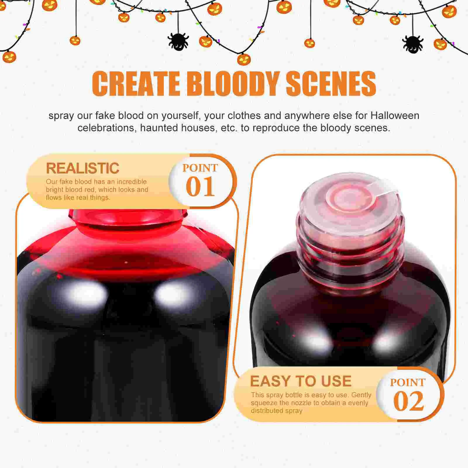 2 Bottles Cosplay Blood Plasma Cream Makeup Fake Halloween Washable Party Favors