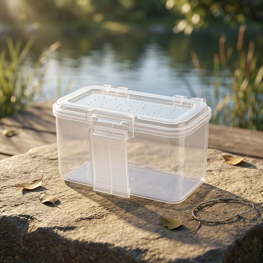 Live Bait Box High-Strength Plastic Earthworm Storage Organizer Breathable Venting for Freshwater Fishing Camping Gear