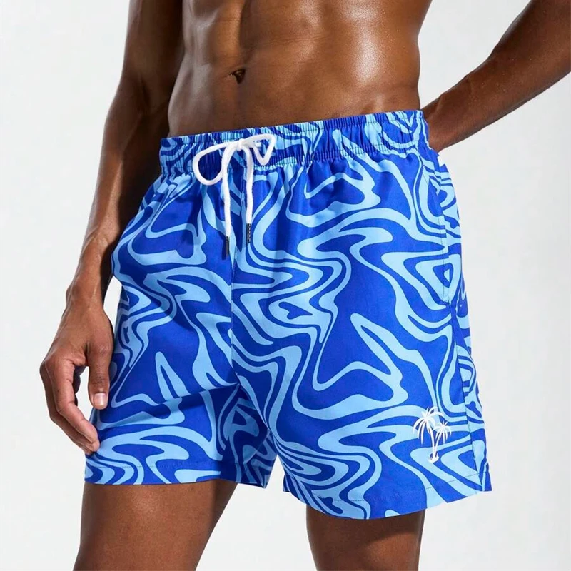 Ripple Art 3D Print Men Board Shorts Hip Hop Streetwear Hawaiian Style Drawstring Beach Short Summer Gym Sport Fashion Trunks