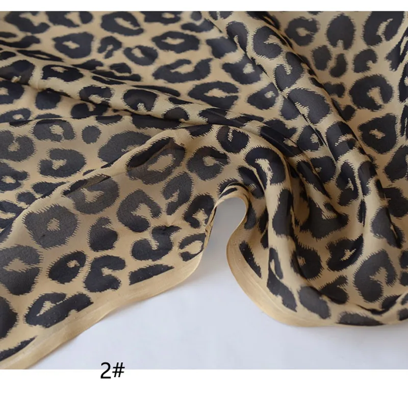 Soft Mulberry Silk Chiffon Fabric, Leopard Pattern Cloth, Thickness 6m/m, Width140cm, DIY for Sewing Dress, Blouse, Scarf,