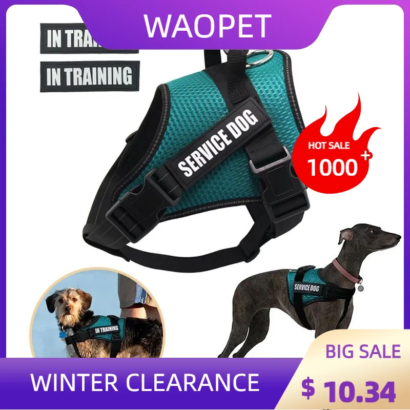 

No-Pull Dog Harness Dogs Vest Customized ID Patches Pet Harness Reflective Breathable Adjustable Collar Pet Dog Outdoor Harness