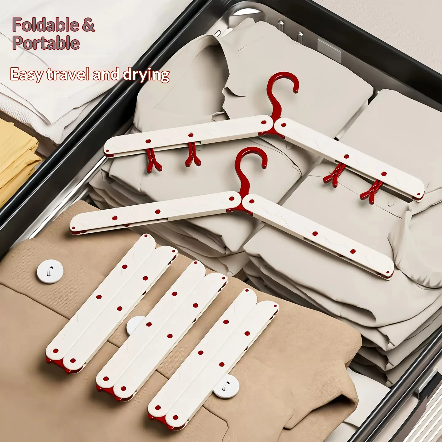 1/2PCS Foldable Travel Clothes Hanger Collapsible Drying Rack with Clips Space Saving Garment Organizer for Home Laundry