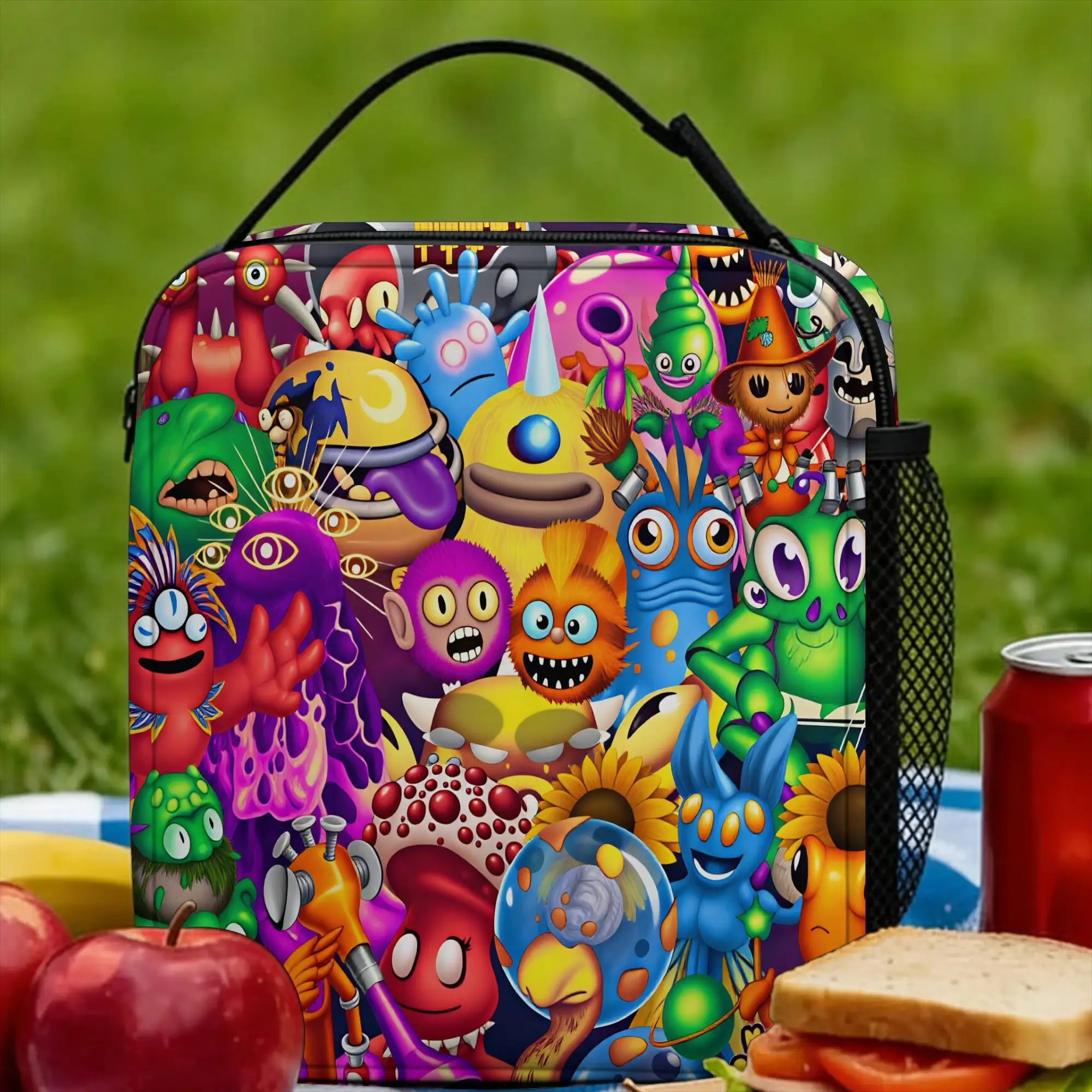 

My Singing Monsters Characters Lunch Bag Portable Lunch Box Child Outdoor Picnic Cooler Bag Funny Waterproof Thermal Lunch Bags