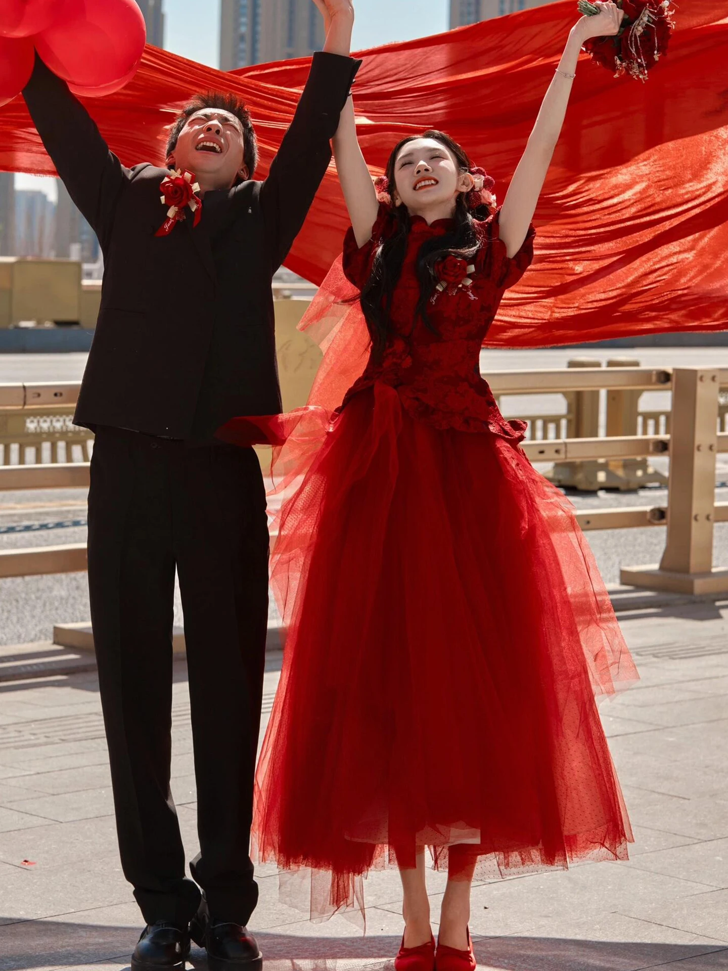 

Red Qipao Wedding Dr Beautiful Bridal Gown for Engagement And Wedding ort Sve Long Dr Ele Vintage Sle for Par