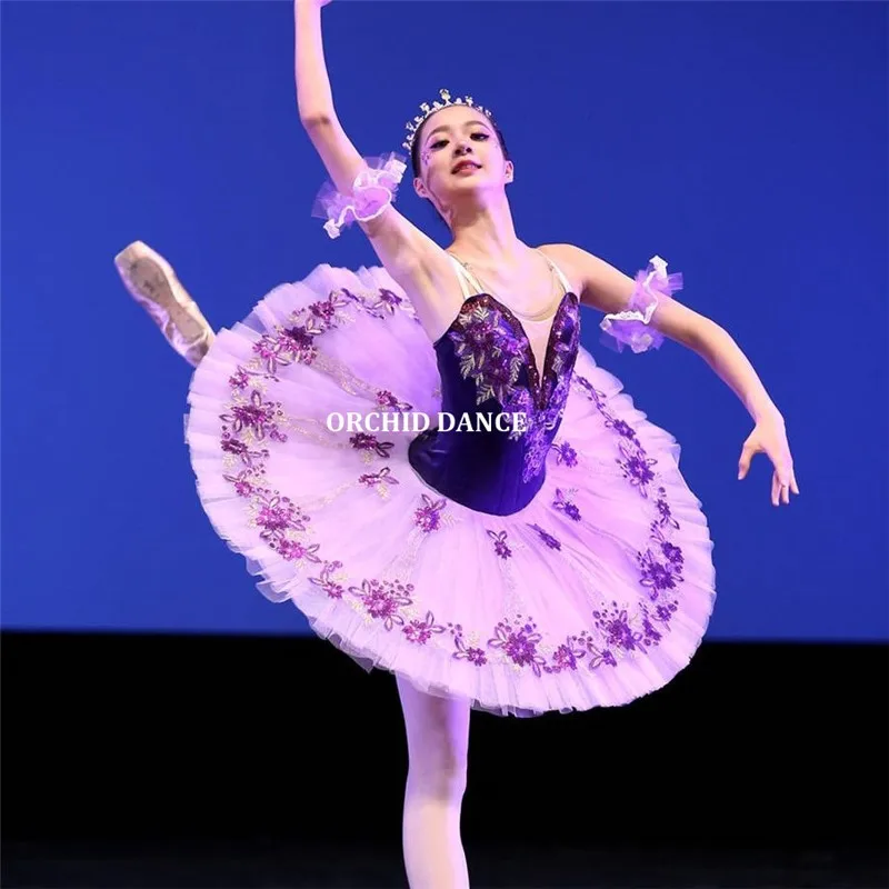 Professional High Quality Ballet Dance Performance Wear Lilac Ballet Tutu Child