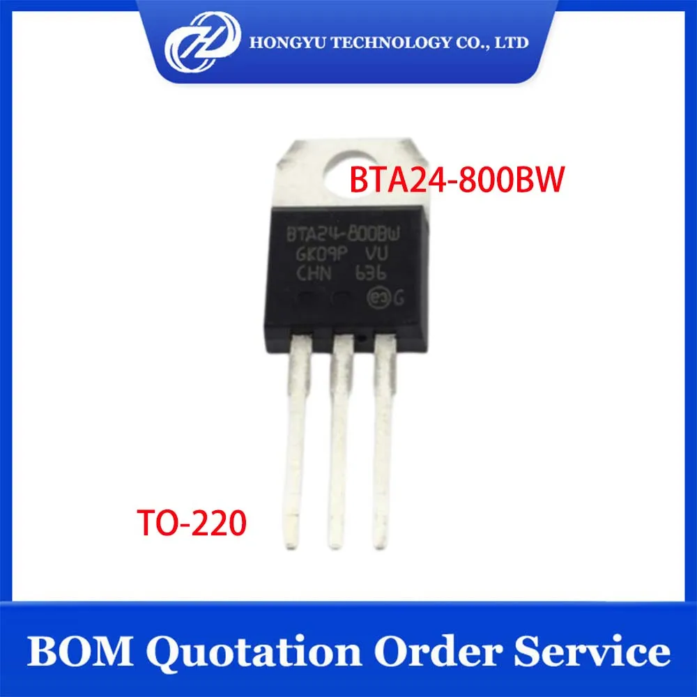 10 - 50 Pieces/Lots BTA24-800BW BTA24-800B BTA24-800 BTA24 800BW TRIAC ALTERNISTOR 800V 24A TO220AB TO-220 TRIACs In Stocks