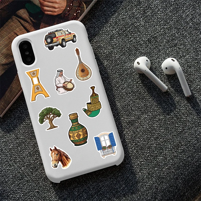 50PCS Middle Eastern Art Style Sticker Aesthetics Decorative Water Cup Skateboard Motorcycle Helmet Phone Laptop Graffiti Decals