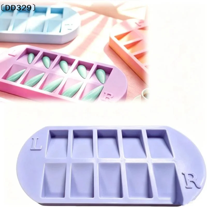 1Pcs False Nail Display Organizer 10-Grids Nail Tip Storage Tray With L/R Mark Reusable Nail Art Storage Plate 〔DD329〕 - view 5