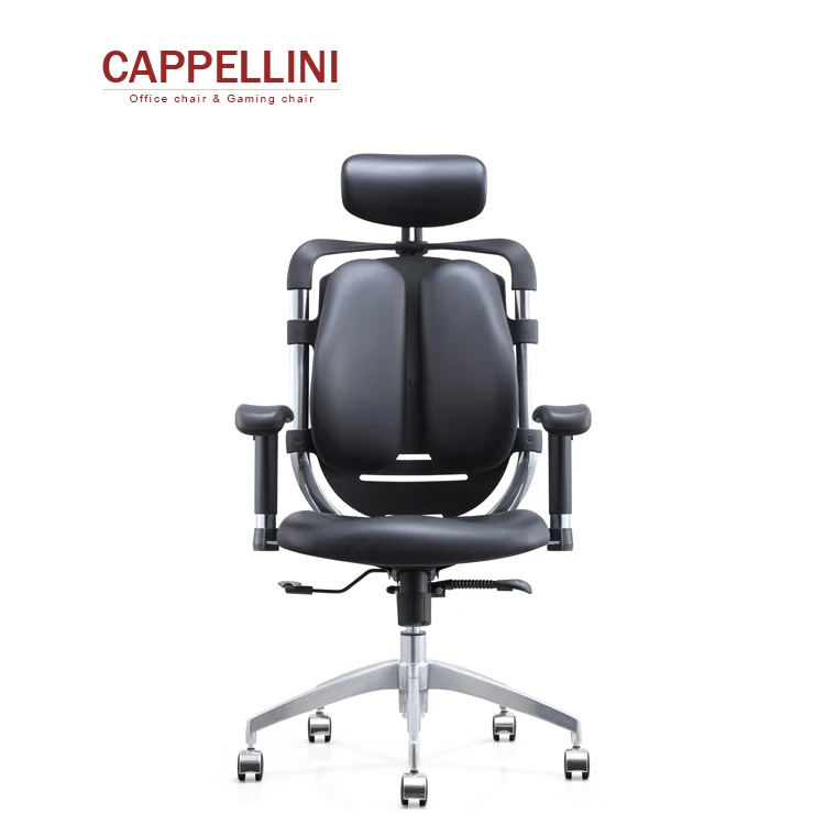 Popular Swivel Adjustable High Ergonomic Executive Leather Double Back Office Chairs