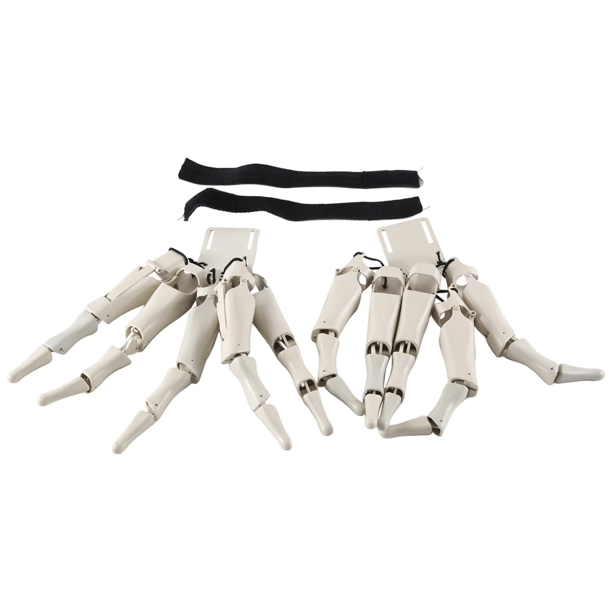 New White Halloween Articulated Finger Skeleton Hands Realistic Horror Ghost Claw Props Finger Glove