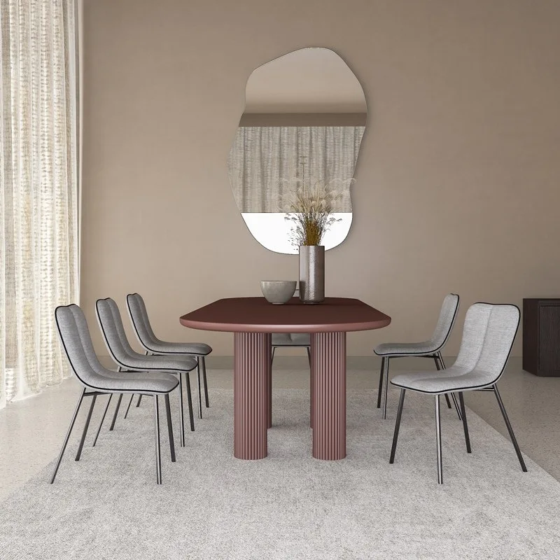 Nordic pure solid wood oval table personalized design household dining table light luxury conference