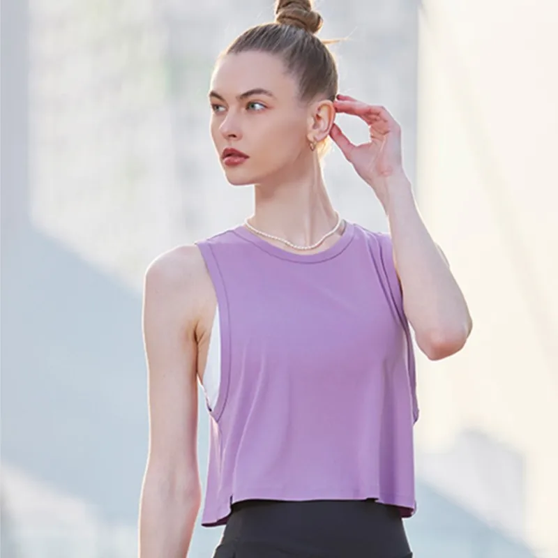 Fitness Women Running Tops 2024 Summer Sports Breathable Spors Smock for Women Quick Drying T-Shirt Sleeveless Loose Vest Top