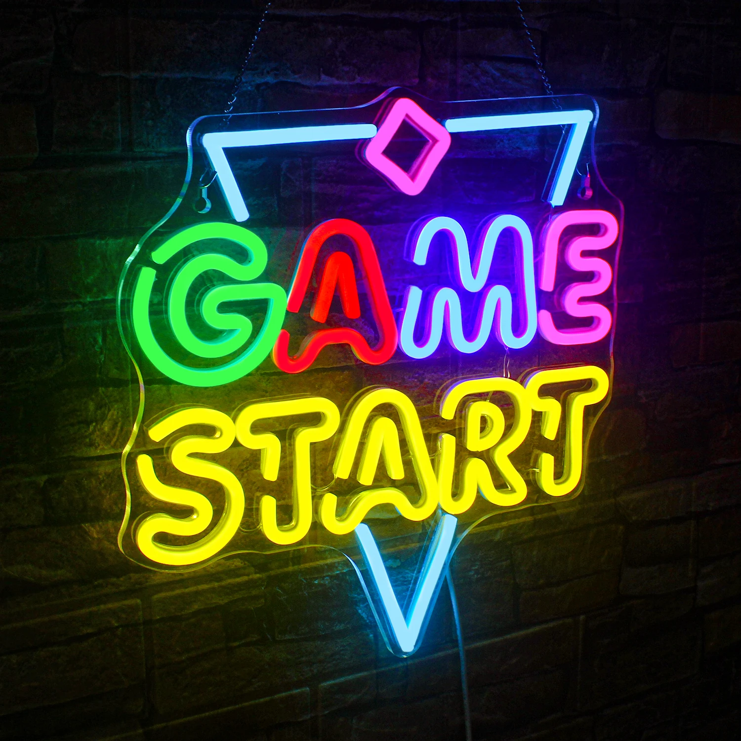 Game Start Neon Led Signs USB Powered Lights For Dimmable Gamer Room Decoration Bedroom Party Gaming Area Art Decor Gifts