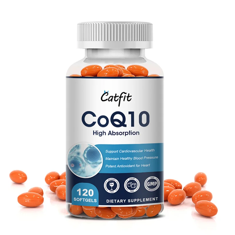 Catfit High Absorption Coenzyme Q10 Capsules Healthy Cardiovascular Male Supplement COQ10 Promotion Discounts Blood Sugar Health