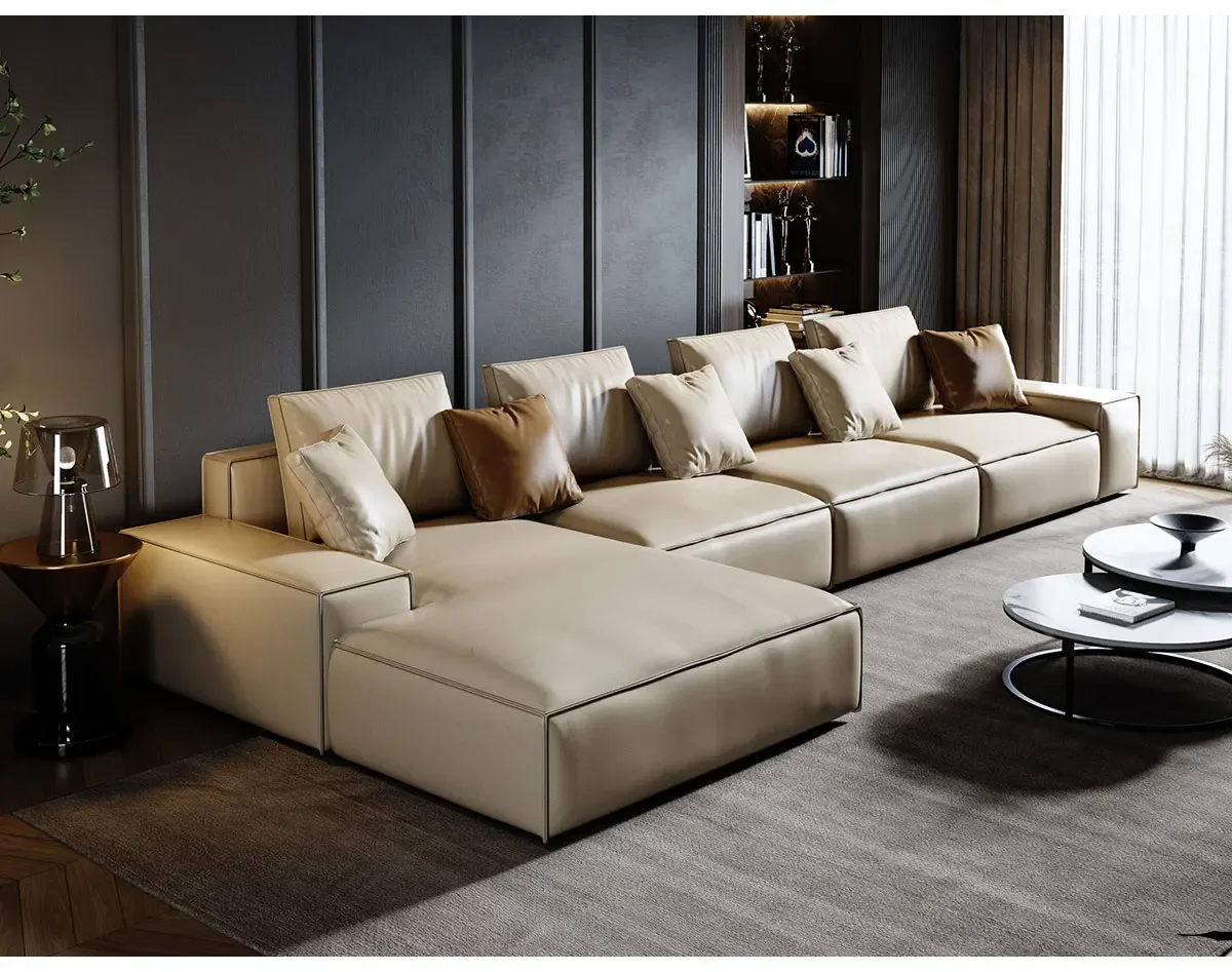 

Simple Modern Leather Art Sofa Living Room Sofa Office Furniture Conference Room Hospitality Sofa