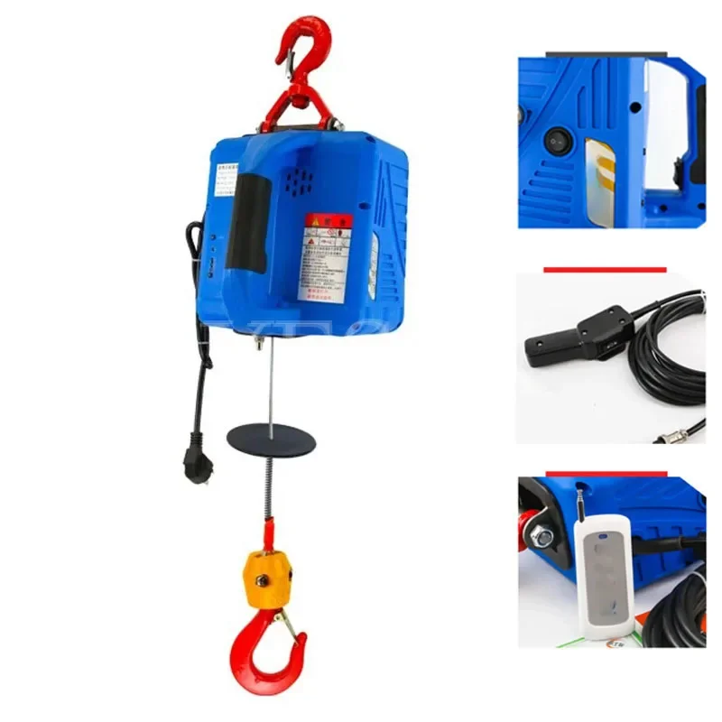 

Micro Electric Hoist 220V Household Portable Lifting Traction Hoist Remote Control Suspension Lift Air Conditioning Small Hoist