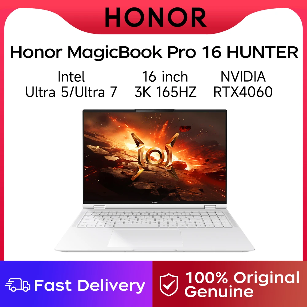 HONOR MagicBook Pro 16 HUNTER 16-inch 2024 Gaming Laptop Ultra5/Ultra7 24GB/32GB 1TB/2TB RTX4060 165Hz 3K Gaming Screen Laptop