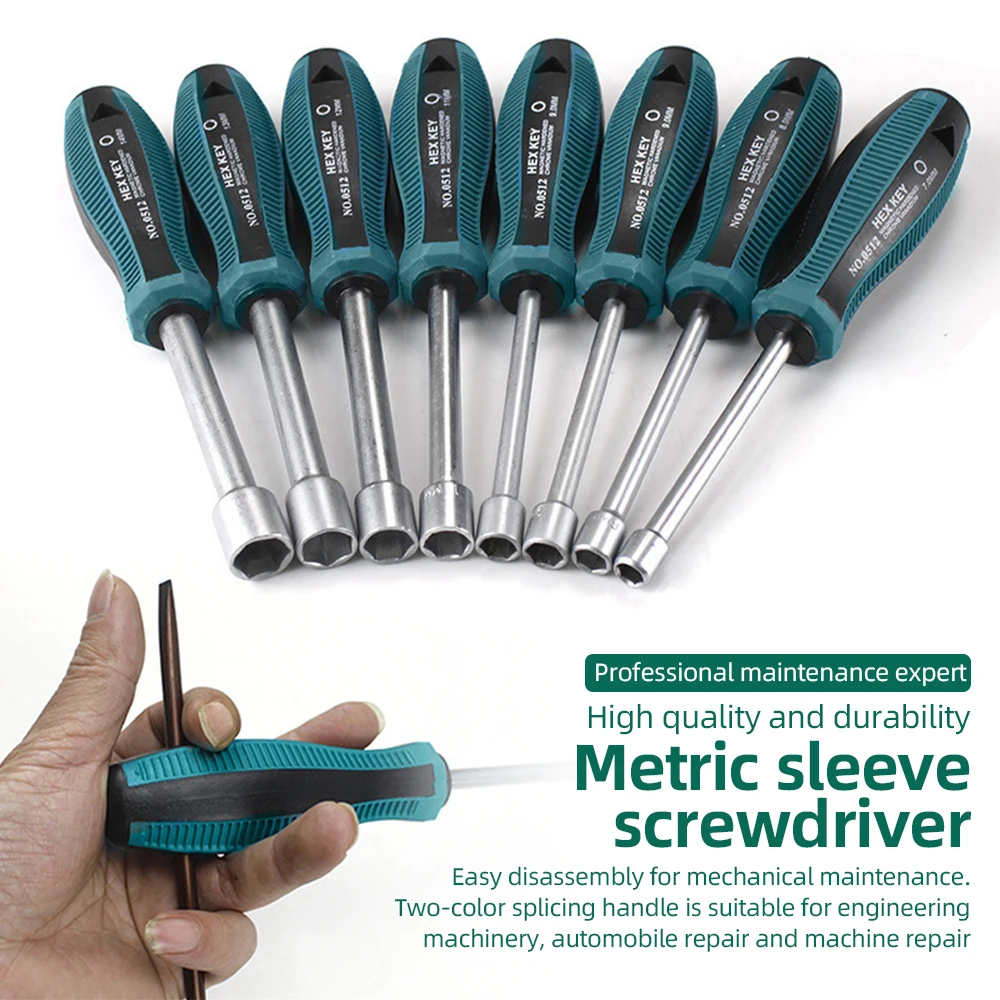 Metal Socket Driver Wrench Chave de Fenda Porca Sextavada Chave Nutdriver Ferramenta de Mão mm mm mm mm 10 mm 11 mm 12 mm 13 mm 14 Milímetros