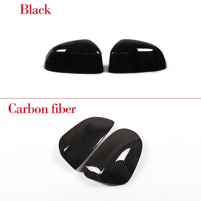 2 Pcs Glossy Black/Carbon fiber ABS Rearview Mirror Cap Cover Trim For BMW X5 F15 G05 2014-2019 Model X7 G07 2019 Accessories