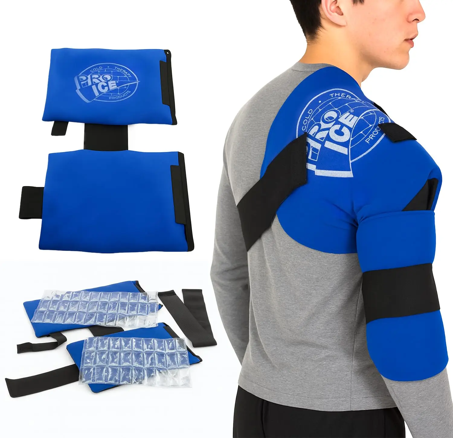

PRO ICE Shoulder Elbow Ice Therapy Wrap for Youth - Excellent for Treating Rotator Cuff injuries