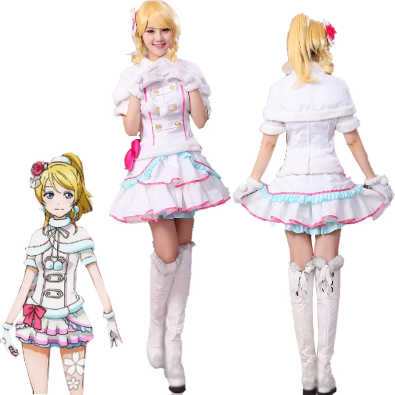 

Custom Made Lovelive Snow Halation Ellie/EliAyase Cosplay Costume Uniform Halloween Suits Carnival Clothes Anime Outfit Big Size
