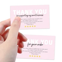10-30Pcs Pink Thank You For Supporting My Small Business Appreciate Cards Greeting Postcard For Online Retail Shopping