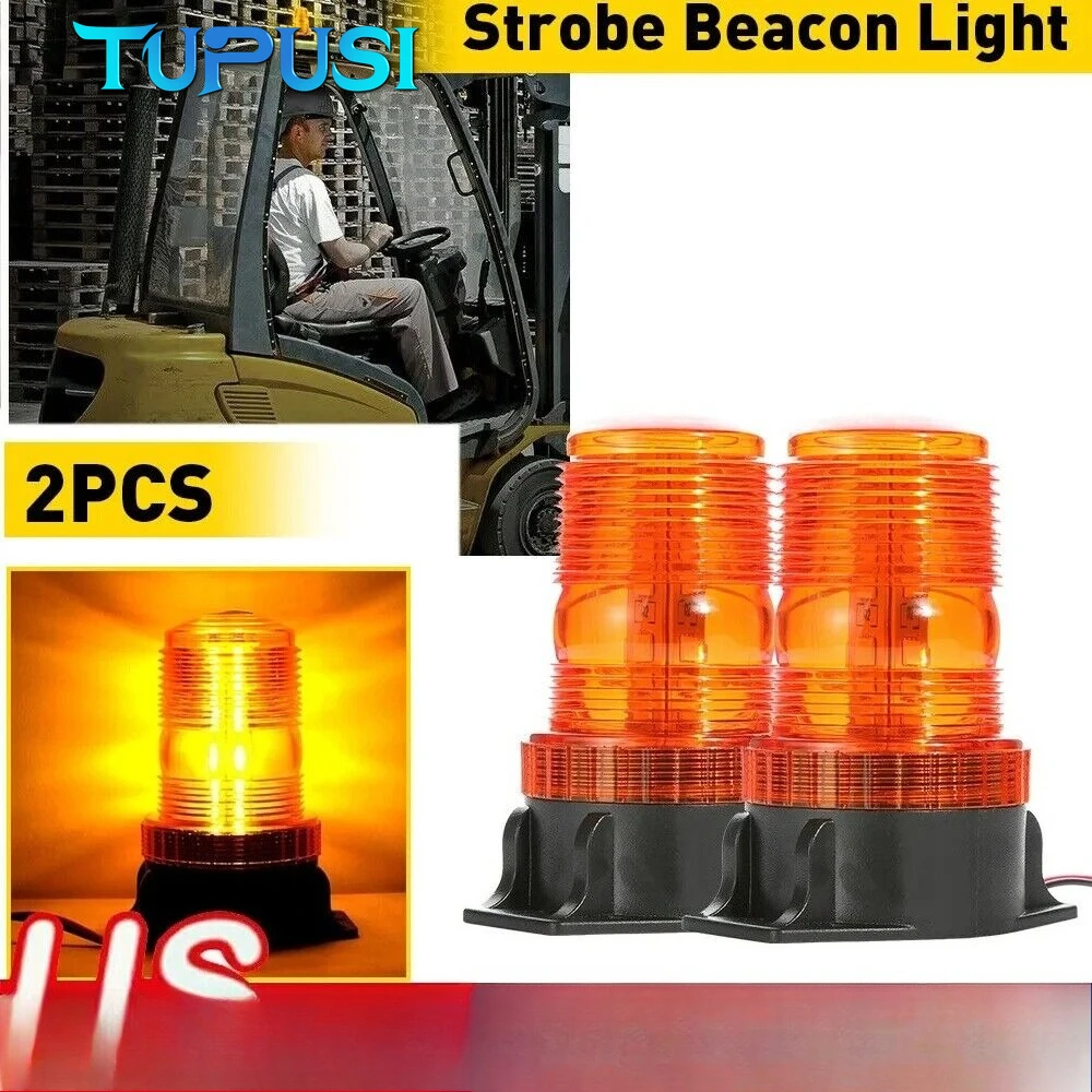

2PCS 30LED Strobe Beacon Light Forklift Truck Rooftop Amber Emergency Warning Lamp