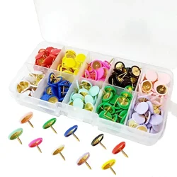 100Pcs Thumbtacks Round Push Pins Thumb Thumbtack Tacks Board Pins DIY for Notice Board Wall Studs Paper Office School Tools