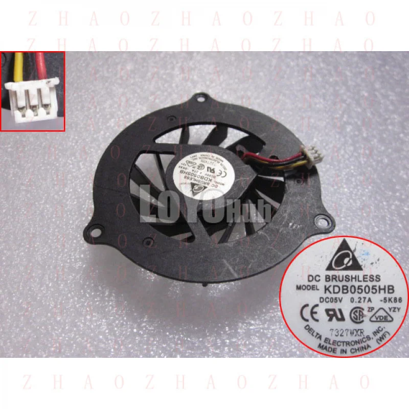 

L+ For HP V3800 laptop cooling fan KDB0505HB DC5V 0.27A 3wire 3-pin