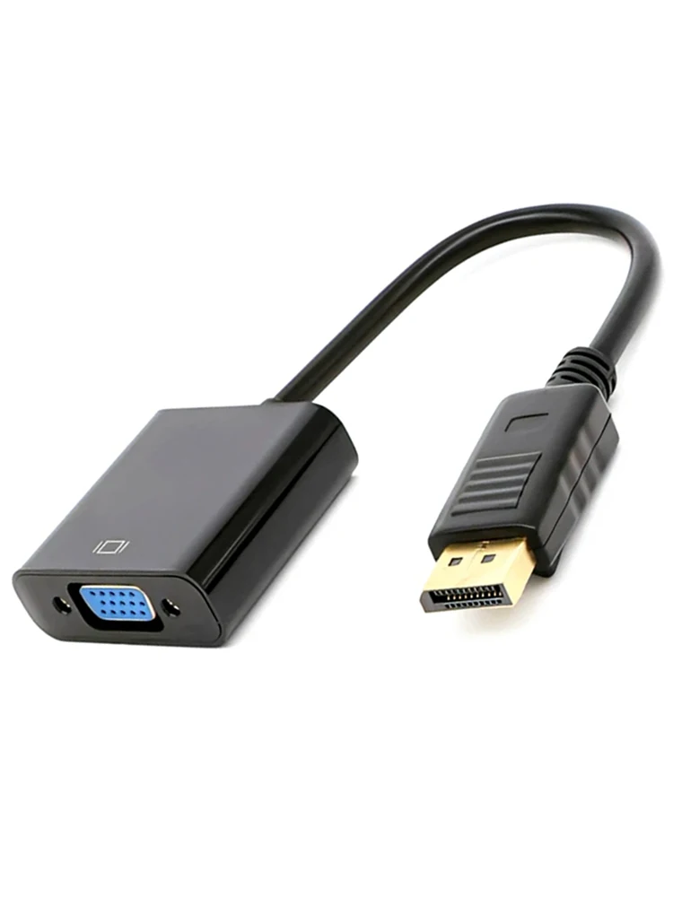 Adaptateur DisplayPort DP vers VGA mâle vers femelle, convertisseur de câble 1080P, Port d'affichage pour PC, ordinateur portable, moniteur HDTV, projecteur