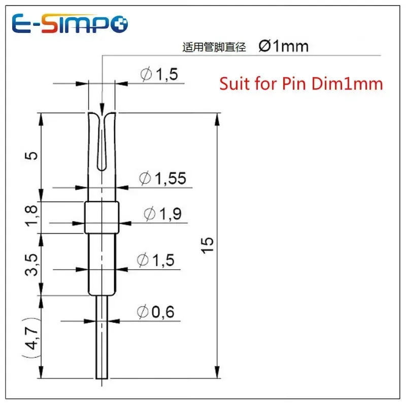 1.0mm Female Socket for DB Terminal Connector Gold plated Male/Female Pin for Nixie Clock Tubes IN12 IN18 QS27-1 SZ4-1 YS27-3