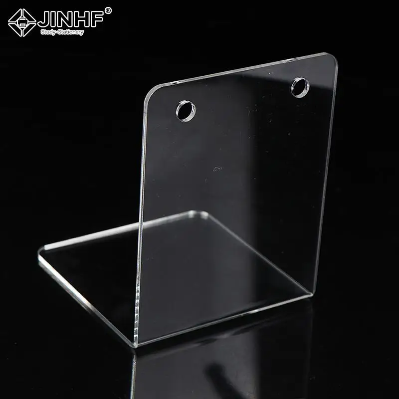 1Pc Transparent Acrylic Bookends Stand Bookshelf Desktop Decorative Storage Rack Bookend Book Holder School Stationery