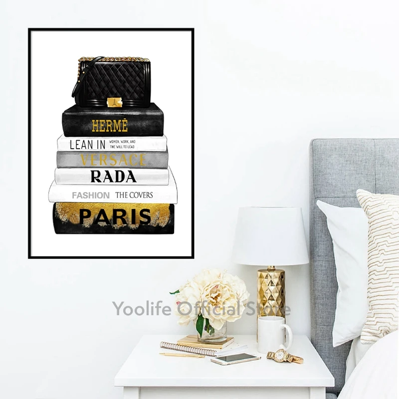 Fashion Bag Illustration Canvas Prints And Posters Modern Magazine Books Art Painting Wall Pictures Living Room Home Decoration
