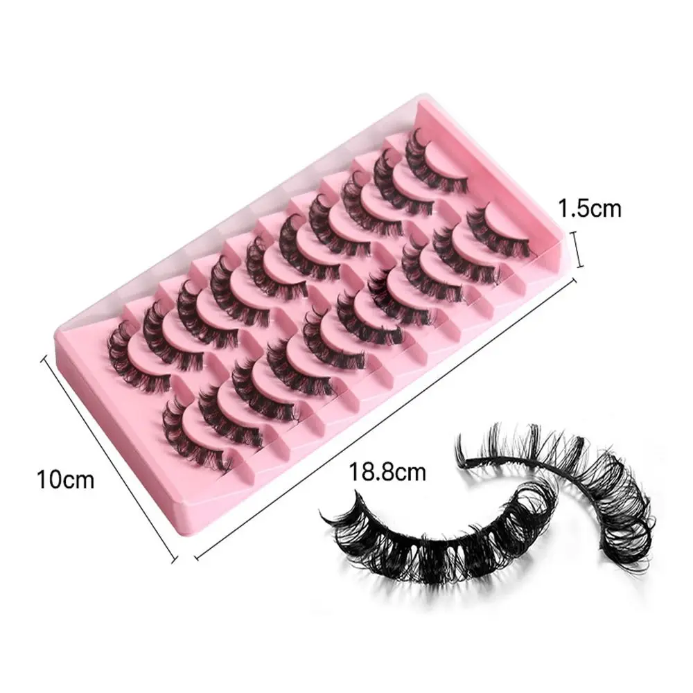 10Pairs Natuurlijke Extensions Herbruikbare DD Krul Wimpers Valse Wimpers Russisch Volume 3D Nertsenhaar
