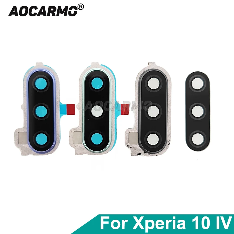 

Стекло объектива задней камеры Aocarmo с рамкой для Sony Xperia 10 IV XQ-CC72 CC54 CC44 X10iv, запасная часть