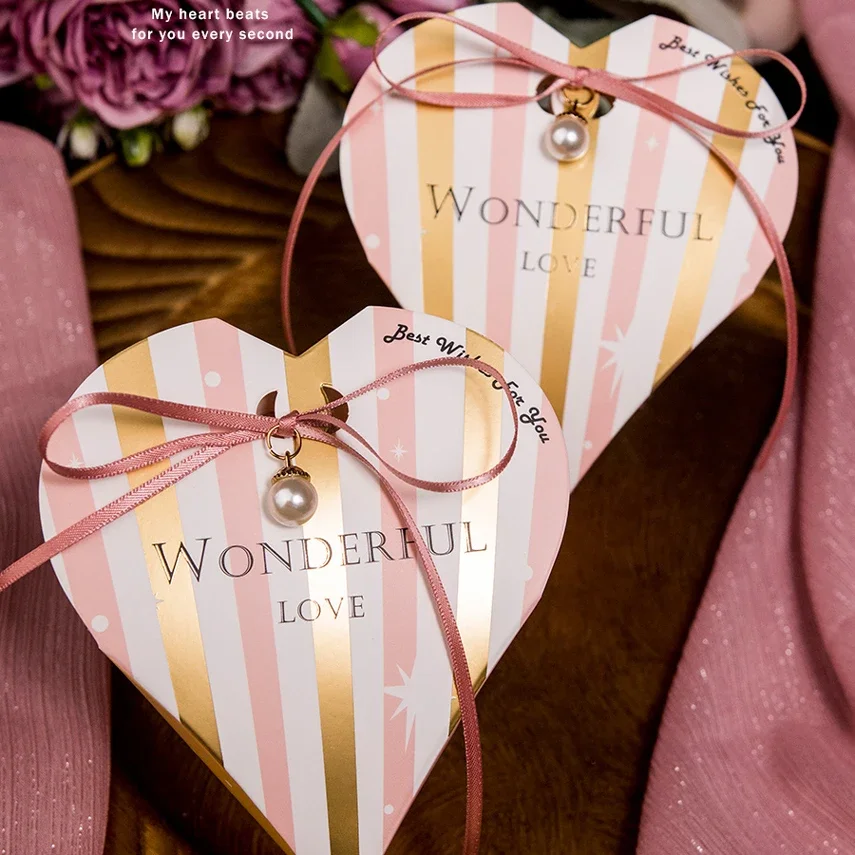 Love frequency wedding special heart-shaped wedding candy carton empty box candy gift box/Wedding Favours candy Boxes