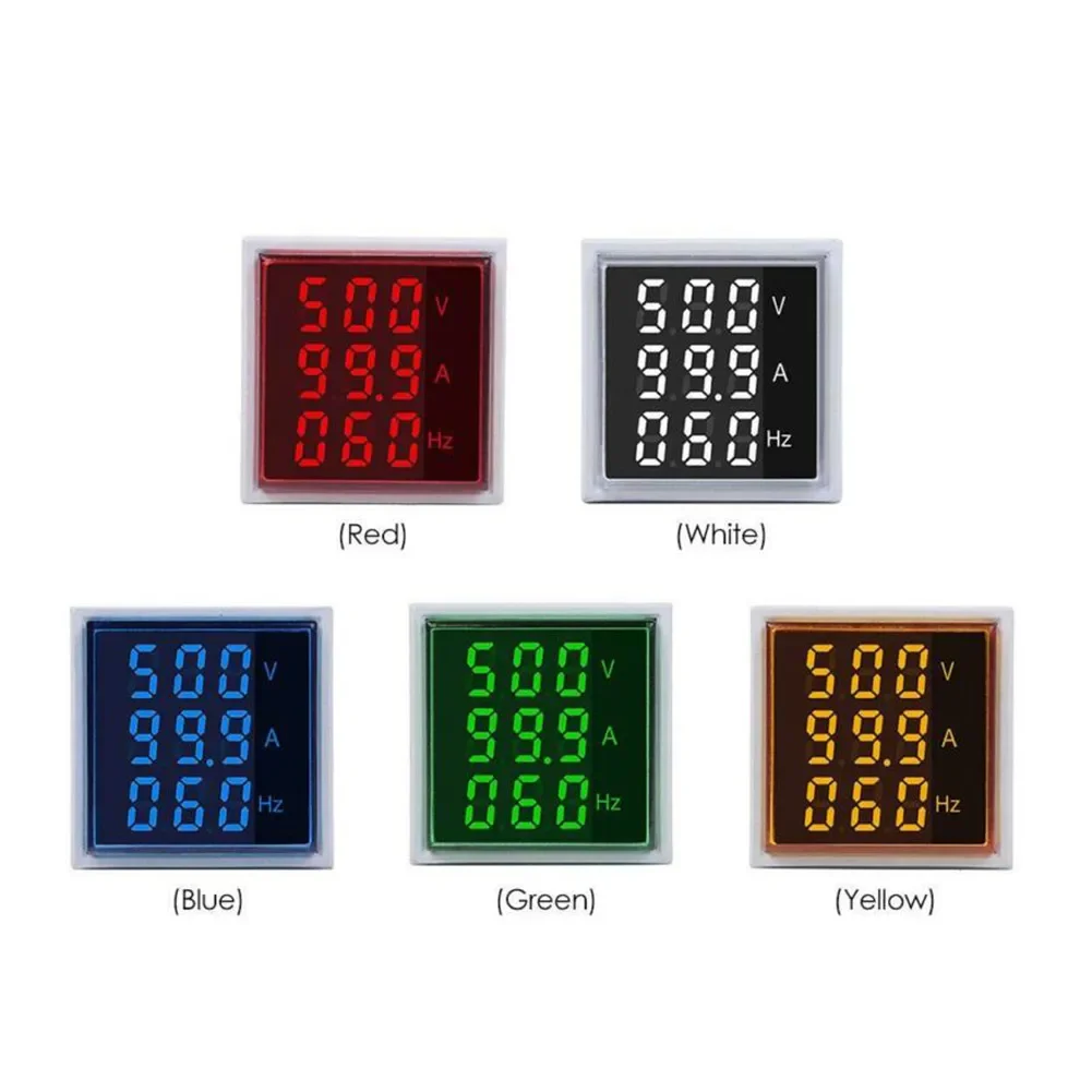 LED Digital Display Transformer Voltmeter Ammeter Voltage Tester Current Frequency Tester Meter AC 60-500V Alternating Current
