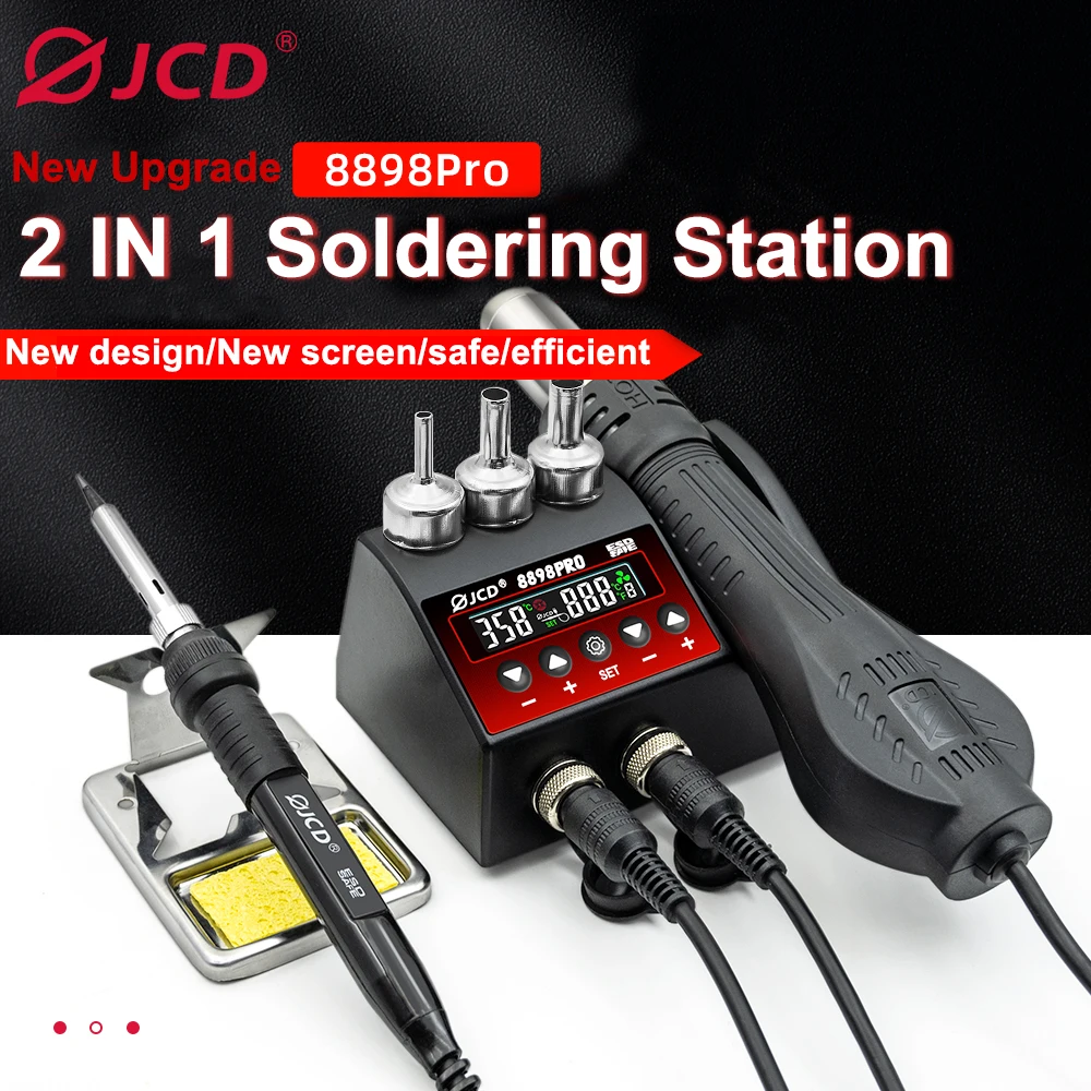 2 in 1 Soldering Station LCD Digital Display 750W Hot Air Gun Welding Rework Station For Cell-Phone BGA SMD PCB IC Repair Tools
