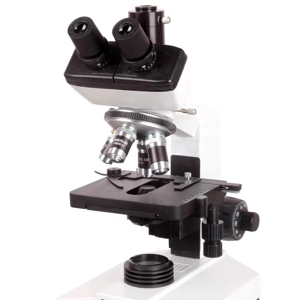 

High-precision portable laboratory three-eye microscope