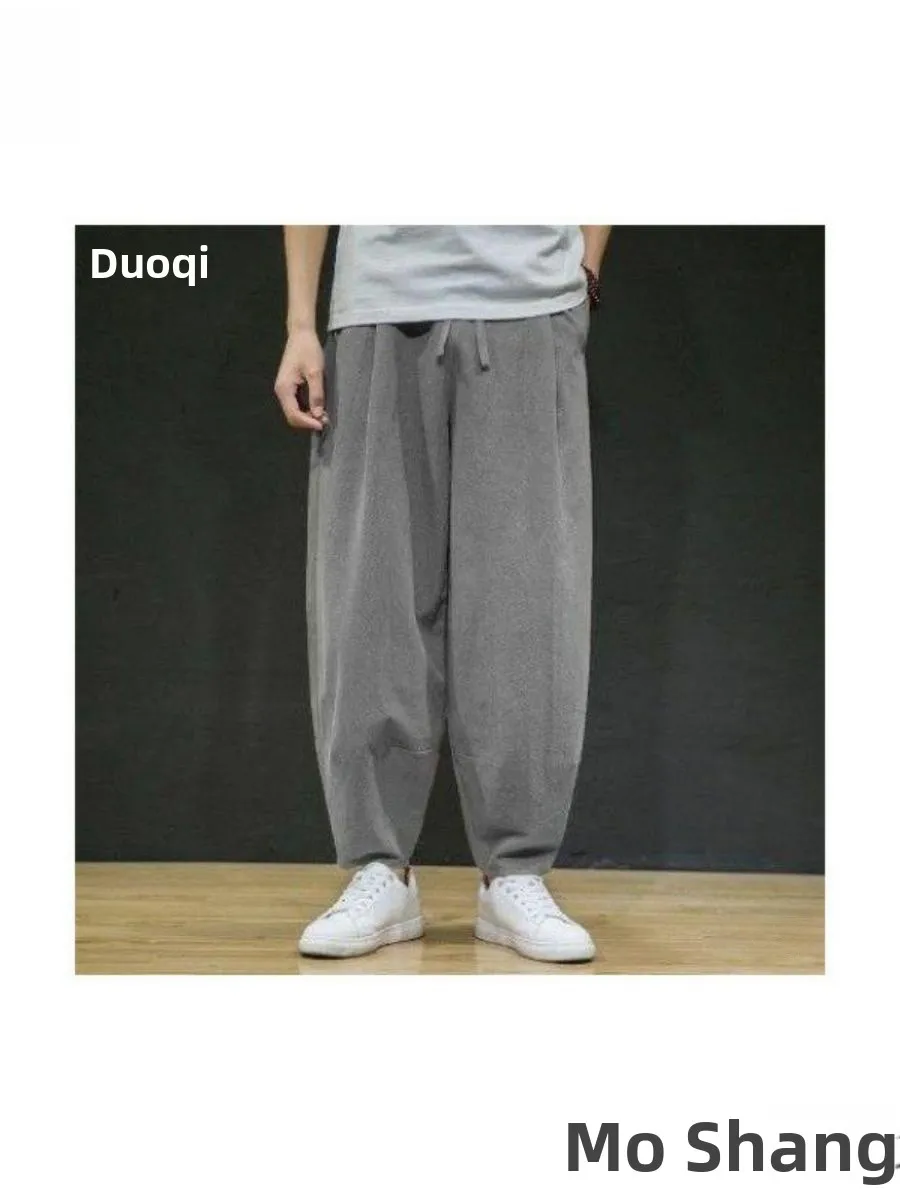 

Весенне-летние свободные брюки для медитации из хлопка и льна, одежда для буддийских мирян, брюки с высокой талией, длиной до щиколотки