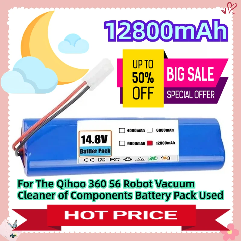 14.4V 12800mAh For The Qihoo 360 S6 Robot Vacuum Cleaner of Components Battery Pack Used