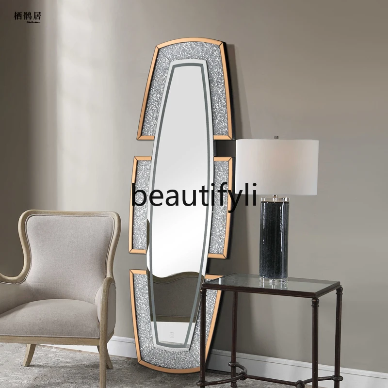 

European floor-to-ceiling full-length mirror, living room entrance wall decoration, bedroom dressing mirror