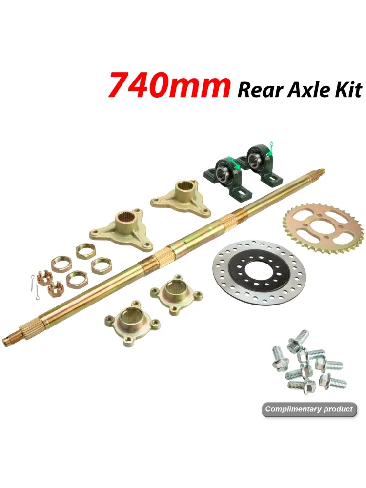 AliExpress TIMZH 740mm Rear Axle Shaft Kit with Sprocket & Brake Disc for 49cc 50cc 110cc 125cc 150cc-250cc ATV Quad Bike Go Kart Buggy Kart