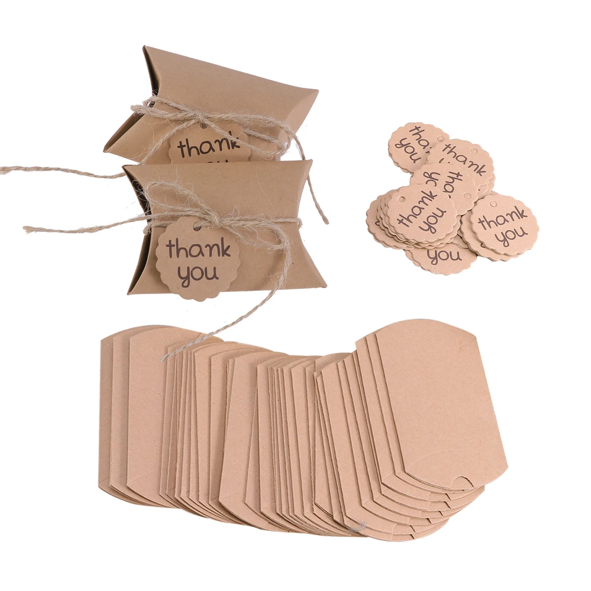 

20 Pcs Kraft Paper C y Boxes Eco Friendly Gift Boxes Thank You Cards Party Favors Treats Cookies Chocolates Wedding Decorations